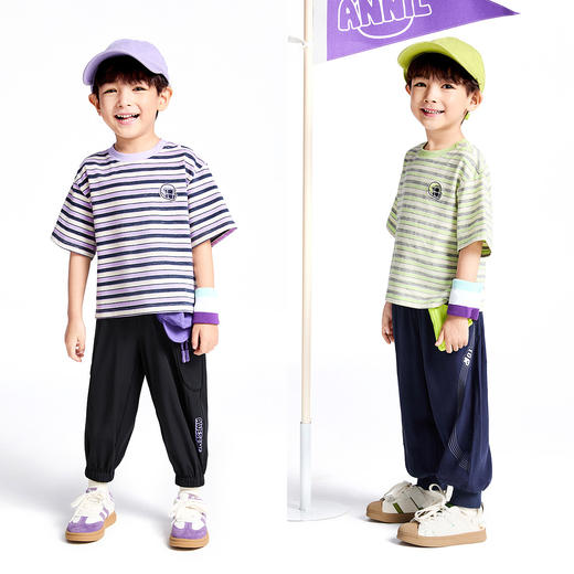 男童圆领短袖针织衫夏季新款安奈儿童装实体店同款XB521600 商品图3