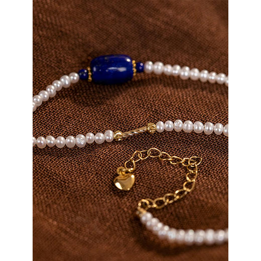 牧衣游 淡水珍珠青金石项链简约百搭文艺 鸢荷【不支持会员折】 商品图1