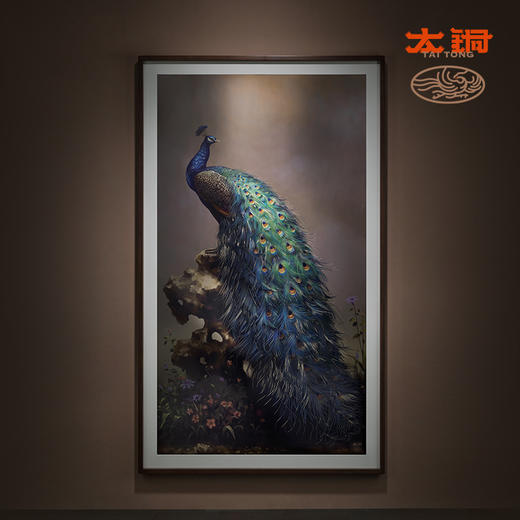 太铜 铜雕画《吉祥孔雀》客厅玄关沙发背景墙装饰画 商品图2