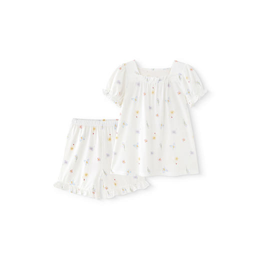 英氏儿童居家服夏季凉感透气女童睡衣中大童抗菌背心短裤睡衣套装 商品图3