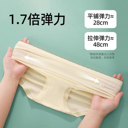 【3条装】熳洁儿 无缝女士内裤含桑蚕丝底档轻柔高弹中腰包臀25262116 商品图4