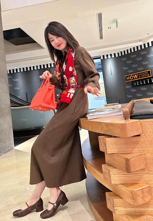 Westory2025年春季方头低跟玛丽珍休闲老钱风通勤浅口单鞋W25AE58261 商品图8