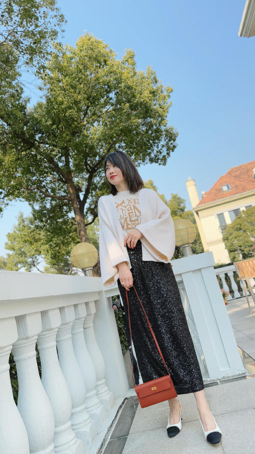 Westory2025年春季圆头小香风拼接撞色低跟单鞋后空通勤百搭空凉鞋W25AH58231 商品图7