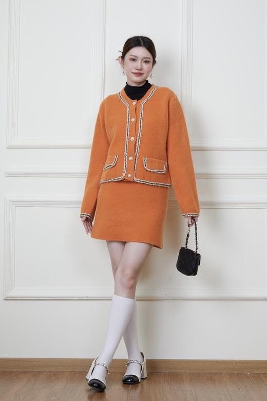 SIA SAYLOR 活力橙色小香风针织外套半裙套装 19796 商品图0