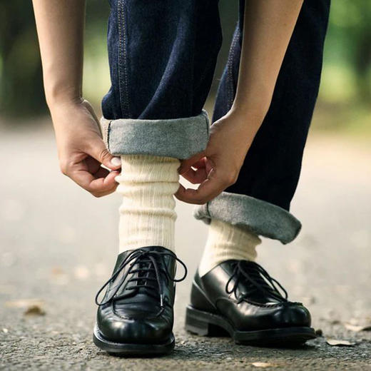 ROTOTO ORGANIC 日本奈良制美国有机棉无染色男女中帮袜子3双装 商品图1