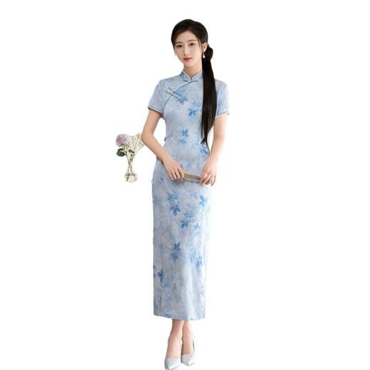 GX春夏季新款优雅素色旗袍中国风改良版复古中式少女款日常旗袍 商品图4