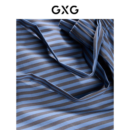GXG男士细条纹棉质家居服高级感春秋北欧风睡裤单短裤 商品图4