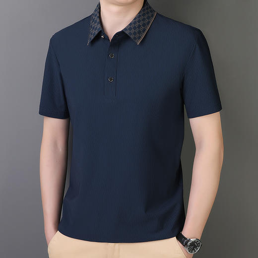 【冰丝弹力】【DCS】大依优型大码翻领短袖POLO衫男加肥大码夏装衣服休闲时尚半袖体恤休闲商务 商品图3