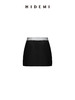 HIDEMI 极简设计感黑白撞色拼接抽绳松紧腰a字型显瘦休闲半身裙短裙 商品缩略图8