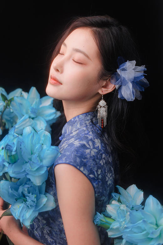 逸红颜明月优选#行走的花间诗旗袍「蘅也」素雅清秀花影成衣，高端纯苎麻纤维 商品图12