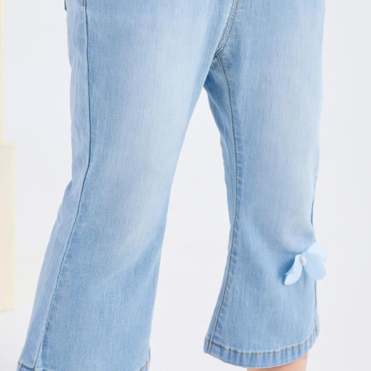 笛莎Deesha 童装女童裤子女童“甜美公主”微喇牛仔裤 商品图3