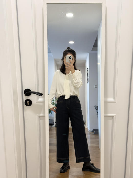 The*y同步 飘带V领纯色长袖衬衫【包邮+三天无理由退换】 商品图8