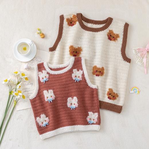 苏苏姐家软萌亲子马甲手工diy编织钩针毛线团自制亲子材料包 商品图1