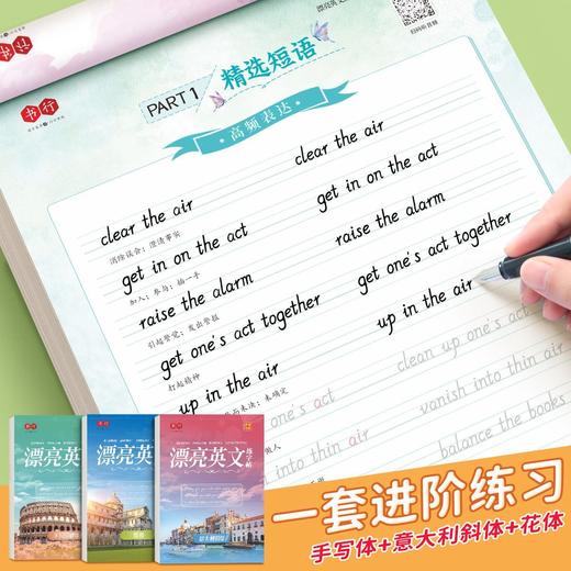 英语字帖漂亮英文手写体圆体意大利斜体连笔书法成人初高中生练习 商品图1