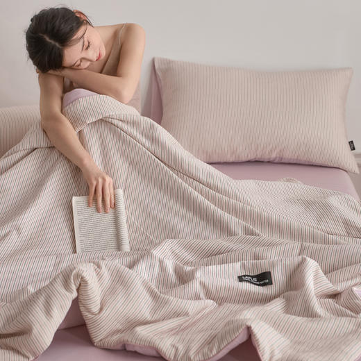 【色织水洗棉全棉夏凉被】2025新款原创侘寂系列全棉夏被-夏被四件套 商品图12