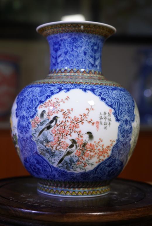 釉中彩综合装饰梅兰竹菊花鸟图 商品图0