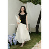 鹿向南「花漾轻纱」复古优雅白纱宽松半身裙女2025新款夏季A字裙
 商品缩略图2