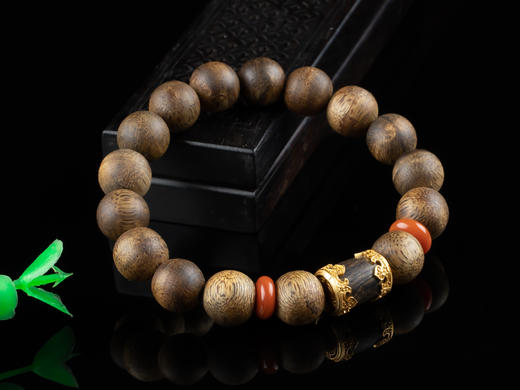 XY0154沉香南红925银古色手串 商品图2