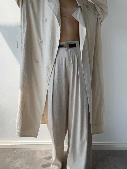 DONSEE10｜DS10SS2539 原色简约亚麻阔腿裤 商品图5