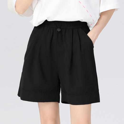 【59.9/任选2条 】平纹缎短裤速干裤夏新款伞兵裤高腰显瘦休闲短裤宽松阔腿五分裤 商品图5