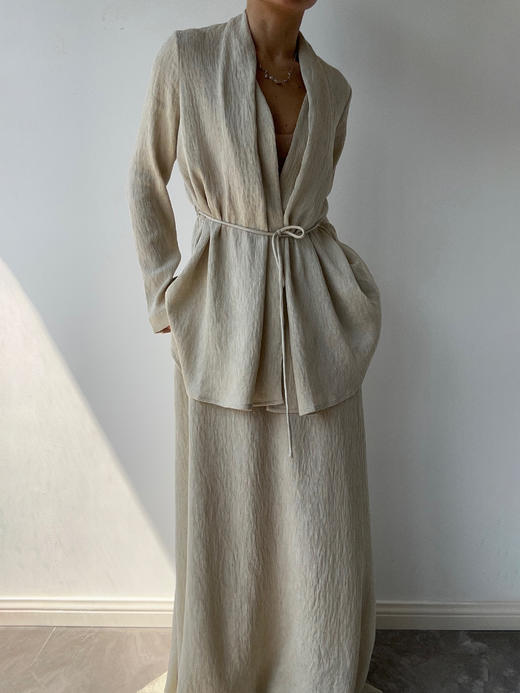 DONSEE10｜DS10SS2509 米黄自然肌理系带上衣 商品图5