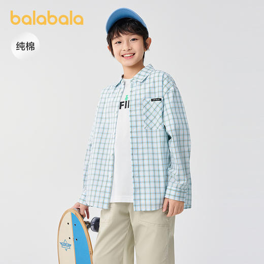 巴拉巴拉童装儿童衬衫男女童长袖夏装薄2025新款纯棉 商品图1