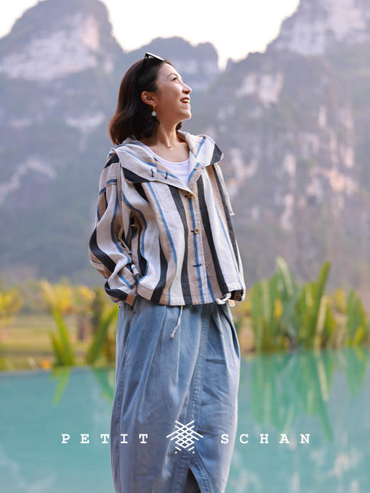 PETIT SCHAN小闪 CLO#742 Denim garden 丹宁花园  纯棉叠褶花苞牛仔裙法式松弛高级感半身裙 商品图7