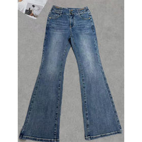 Y5C03N1404【钰米】 弹力微喇牛仔裤