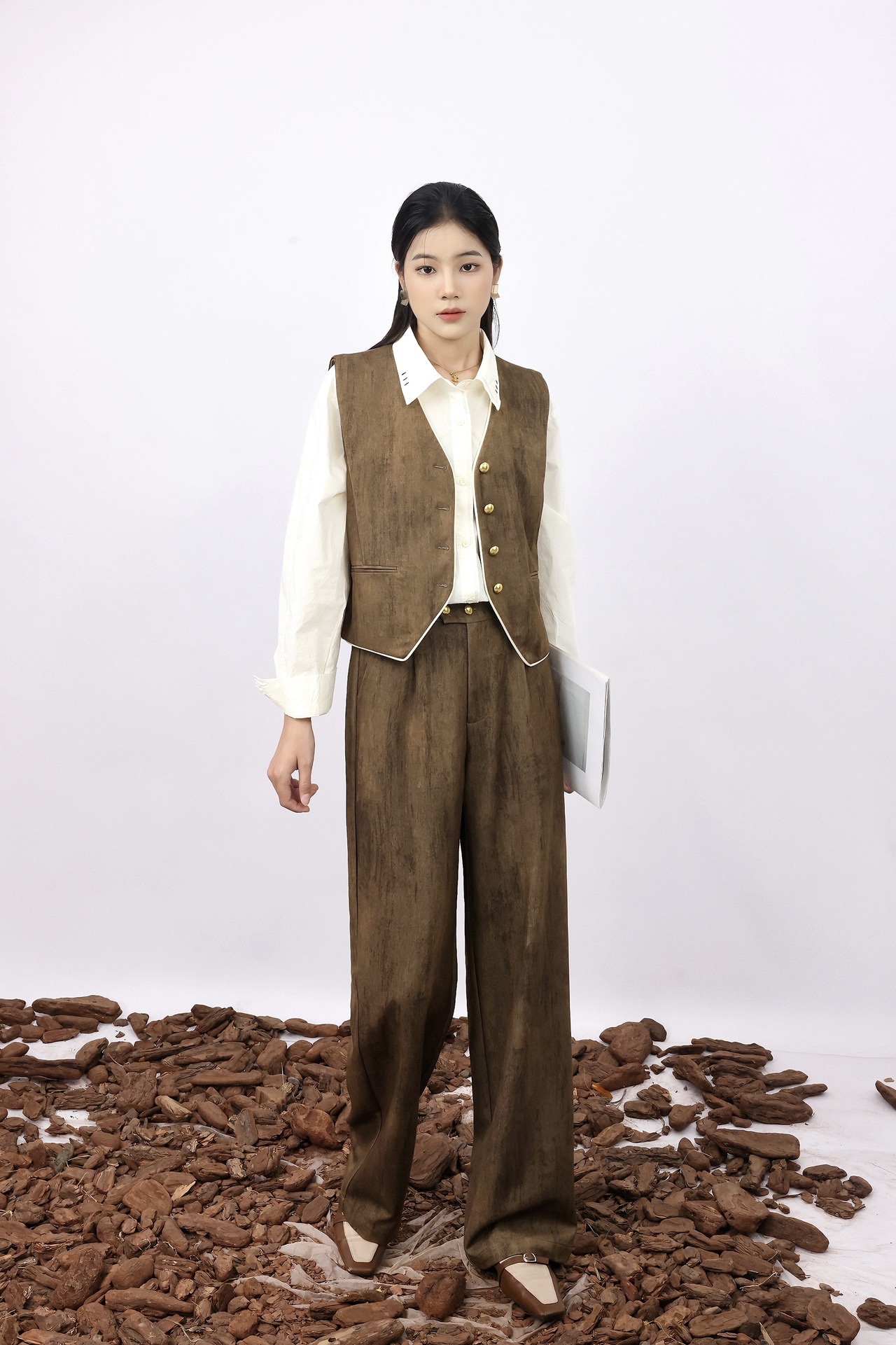 4BAR245827#马甲+阔腿裤套装