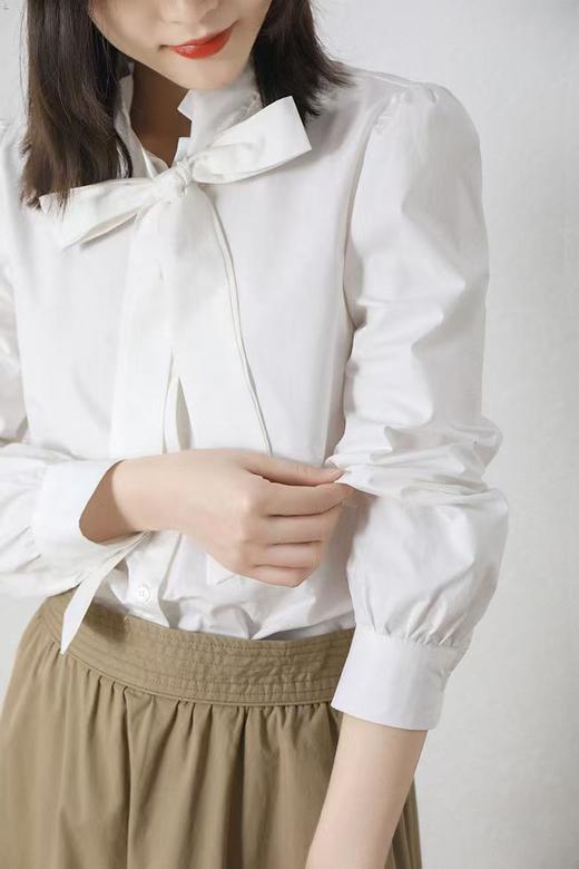 冰点价！仅限11.11！退货勿拍 原创设计师品牌- CHUMO初沫8001设计感系蝴蝶结花边领韩版衬衫-喜出 商品图2