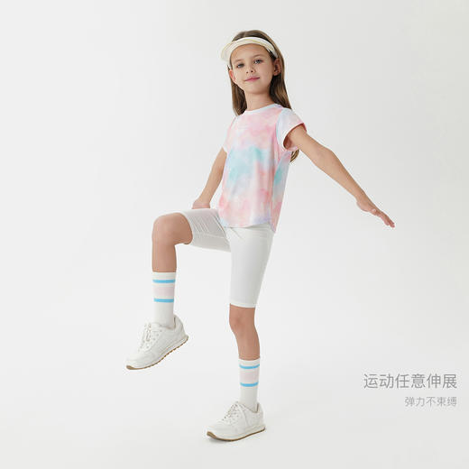 [凉感防晒]马克珍妮女童多彩运动短袖T恤 儿童上衣夏装新款550531 商品图3