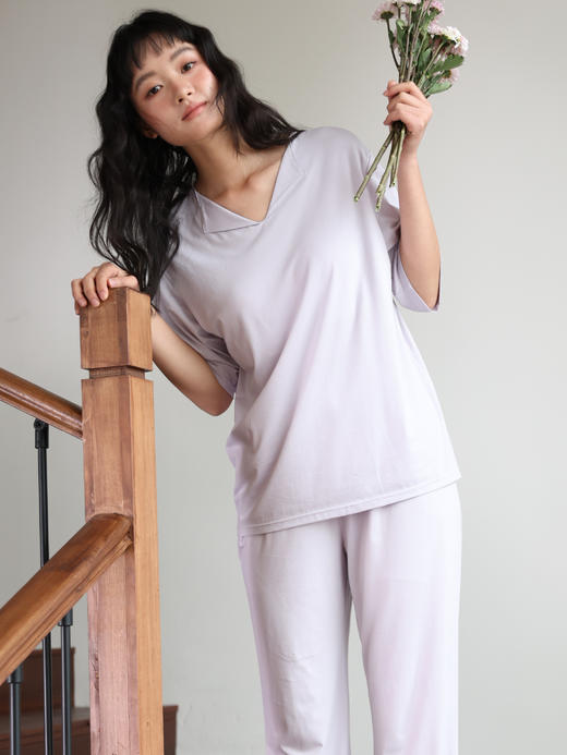 蚕养·带胸垫家居服  棉+人棉混纺+桑蚕丝成分爽滑亲肤免穿Bra 商品图4