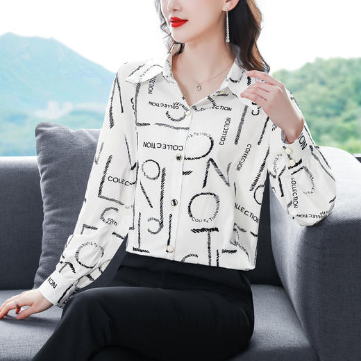 雀说新款洋气减龄上衣时尚小衫长袖衬衣AL1872 商品图3