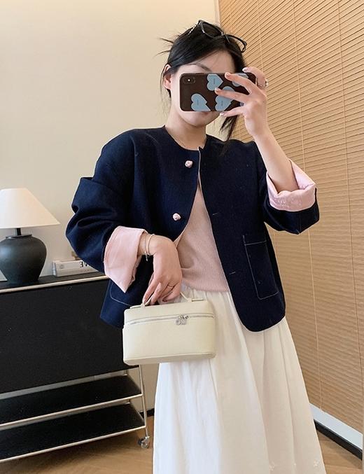 双面穿牛仔提花国风时尚混搭外套 商品图4