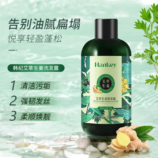 韩纪艾草生姜洗发水/沐浴露 500ml 组合清爽洁净持久香氛洗护用品 商品图3