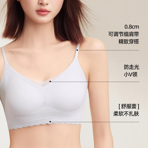 熳洁儿 细肩带美背文胸聚拢蕾丝吊带款法式网纱防走光25251518 商品图4