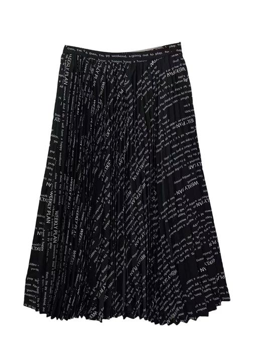 6.30清仓（NO退，能接受拍） 潮牌清仓价-黑色字母半裙A018-喜出 商品图0