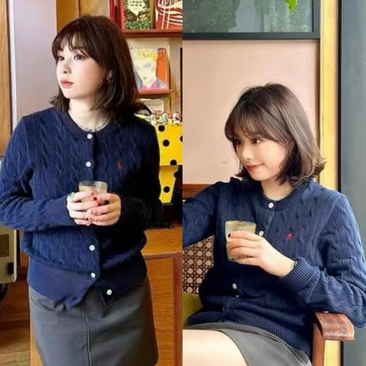 针织开衫。5️⃣色：米白、绿色、粉兰、粉红色、藏蓝色 商品图3