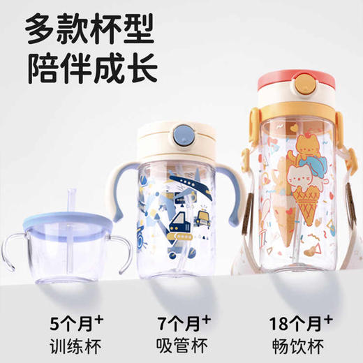 Richell利其尔星彩吸管直饮杯宝宝幼儿园上学专用牛奶儿童水杯 商品图3