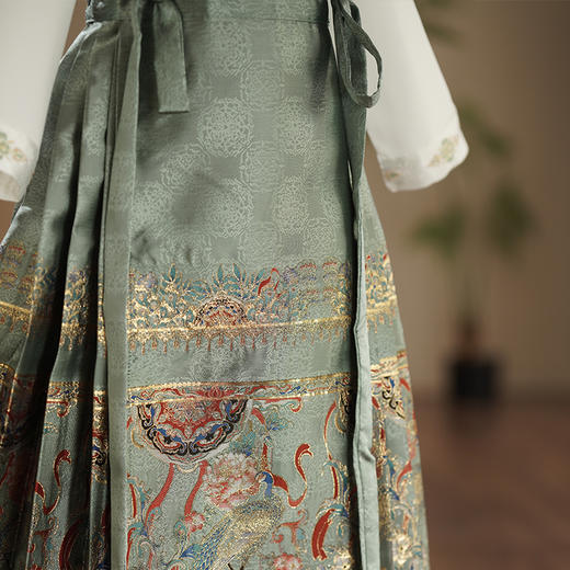 苏城纪童装汉服马面裙套装-孔雀 商品图2