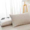 【针织棉枕套】日式无印全棉针织棉枕头套良品简约条纹纯棉单人天竺棉枕套一对 商品缩略图8
