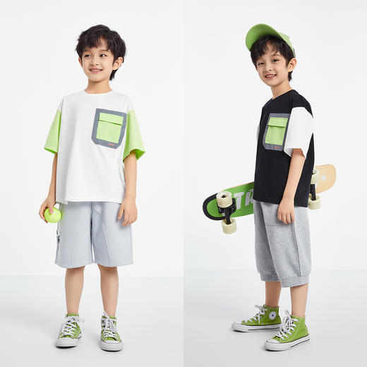 男童SORONA圆领短袖针织衫夏季新款安奈儿童装EB521188 商品图3