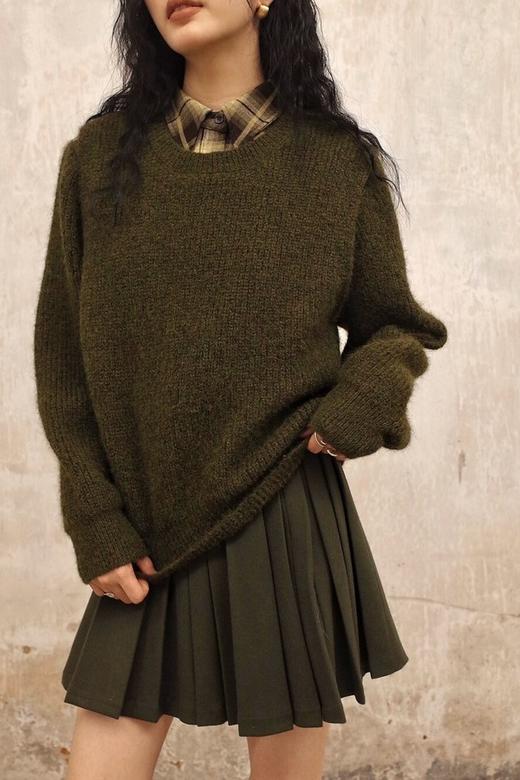 Kai & Kiera 设计感叠穿针织衬衫两件套上衣 19797 商品图0