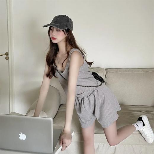 夏季新款【时尚内搭休闲运动套装】外穿短款吊带背心短裤两件套 商品图3