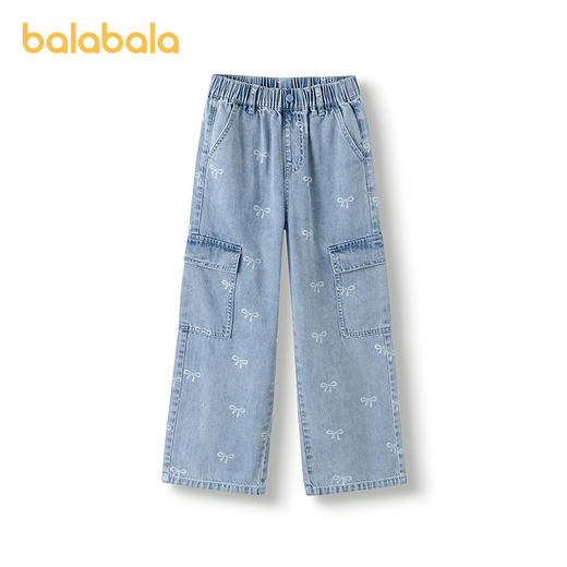 巴拉巴拉童装女童牛仔裤儿童裤子2025夏新款工装长裤 商品图4