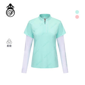 BOS-303A(PROSIMON高尔夫春夏女款带防晒袖套短袖小立领衫)