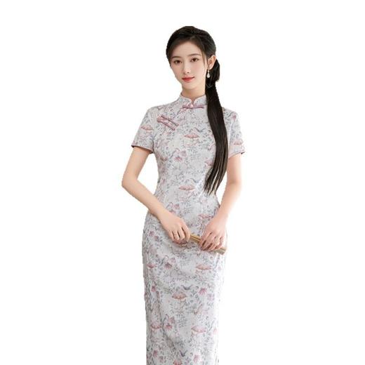 GX素雅中式年轻少女款人棉旗袍2025春夏新款复古国风日常学院风旗袍 商品图4