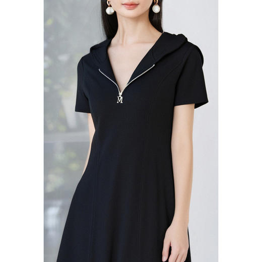 剩S/M 米思阳2025夏季新款休闲通勤连衣裙设计感拉链领口不规则下摆裙子1460 商品图4