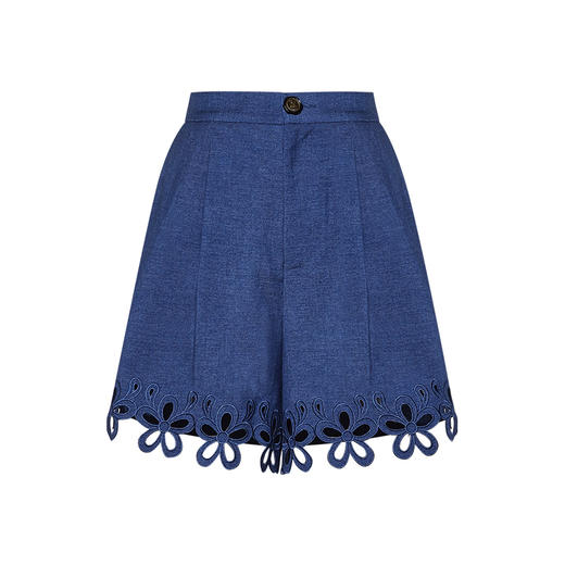 两三事 步入花途 2025春季新款甜美镂空花边下摆裙裤高腰短裤 商品图4