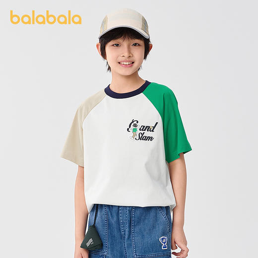 巴拉巴拉男童短袖t恤儿童打底衫2025童装夏速干凉感 商品图1